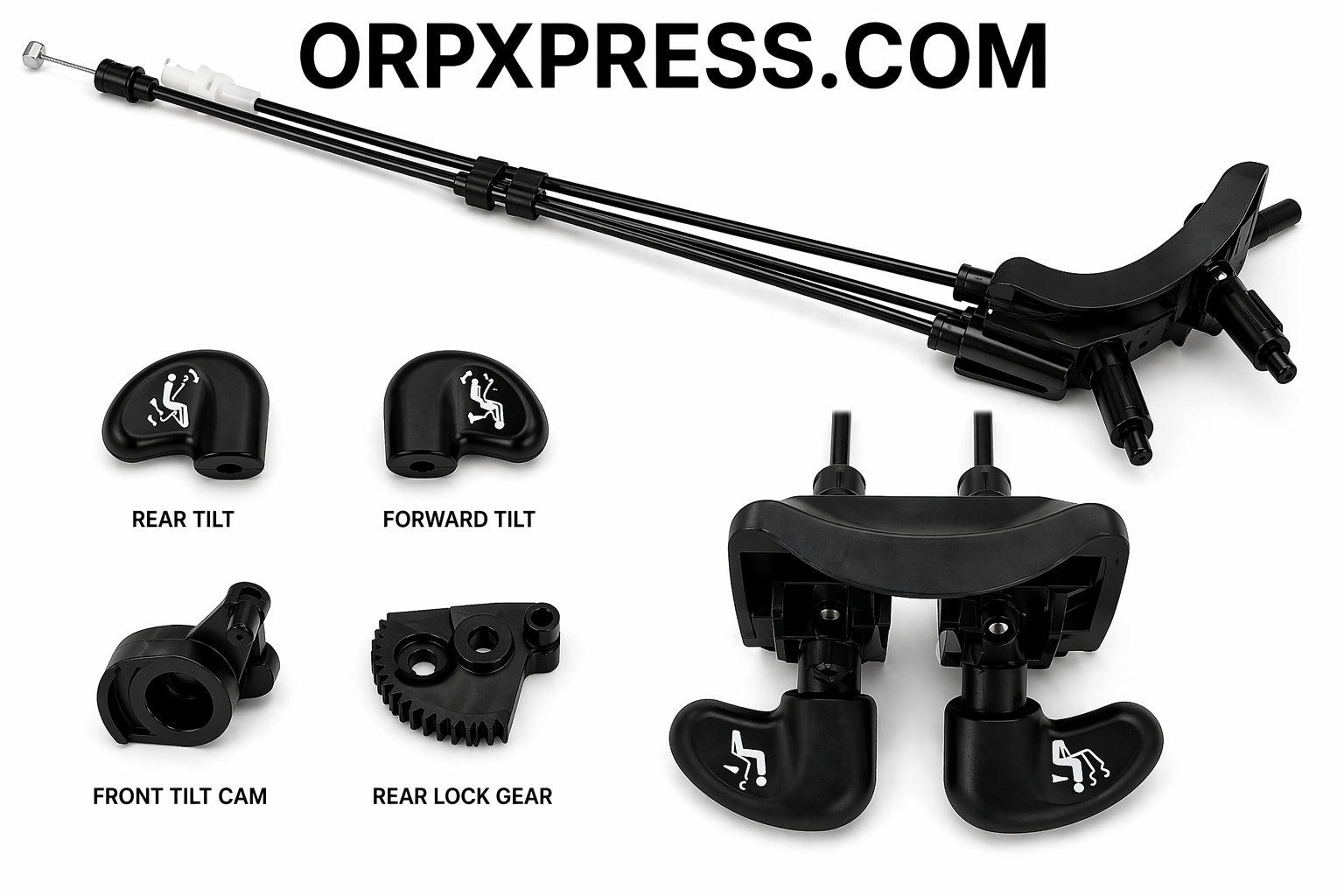 Herman Miller Aeron Chair Forward & Rear Tilt Cable Assembly Kit – Lever, Paddles, Gear & Cam Replacement