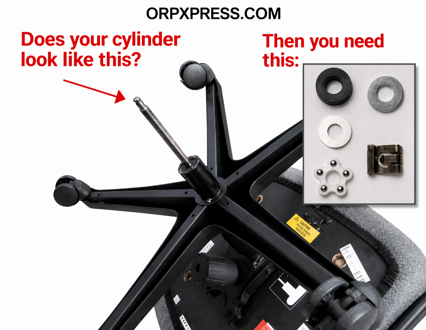 Universal Office Chair Gas Cylinder Bearing Kit Replacement | Fits Most Lift Cylinders
