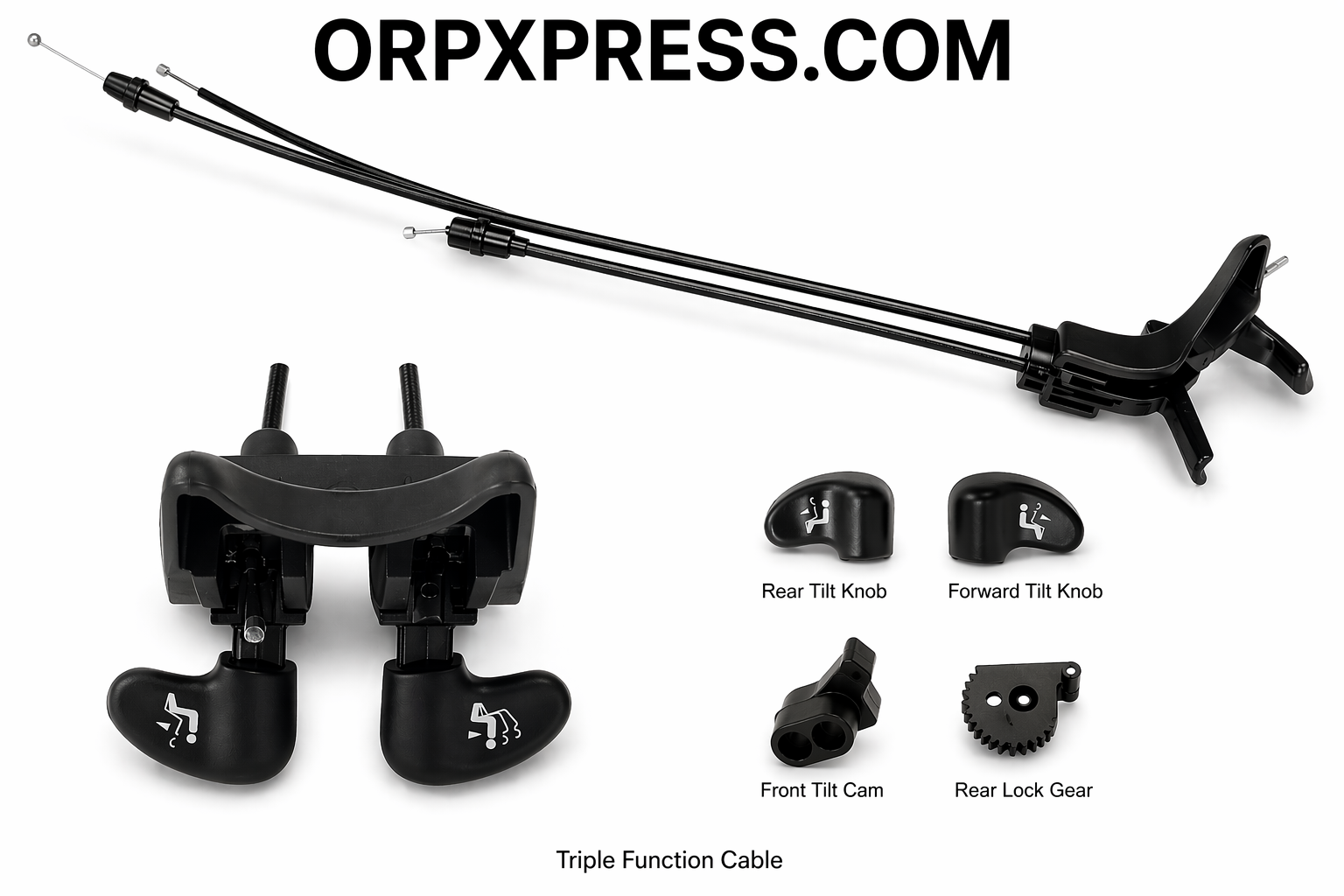 Herman Miller Aeron Chair Forward & Rear Tilt Cable Assembly Kit – Lever, Paddles, Gear & Cam Replacement