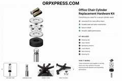 Universal Office Chair Gas Cylinder Bearing Kit Replacement | Fits Most Lift Cylinders